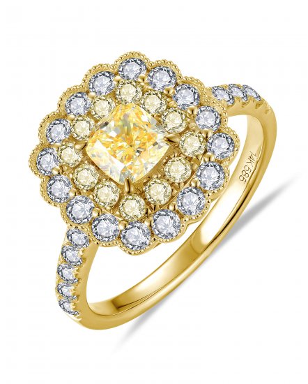 MULTI TONE CUSHION DIAMOND ENGAGEMENT RING (TR6176)