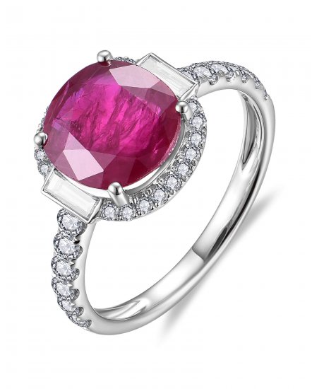 CUSHION RUBY DIAMOND RING (TR6177)