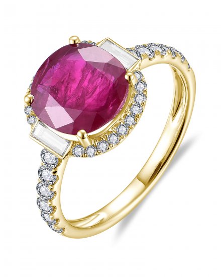 CUSHION RUBY DIAMOND RING (TR6177)
