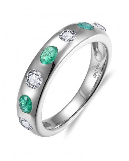 OVAL EMERALD DIAMOND BAND (TR6189)