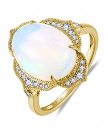 OVAL OPAL DIAMOND RING (TR6195)