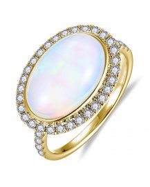 OVAL OPAL DIAMOND RING (TR6196)