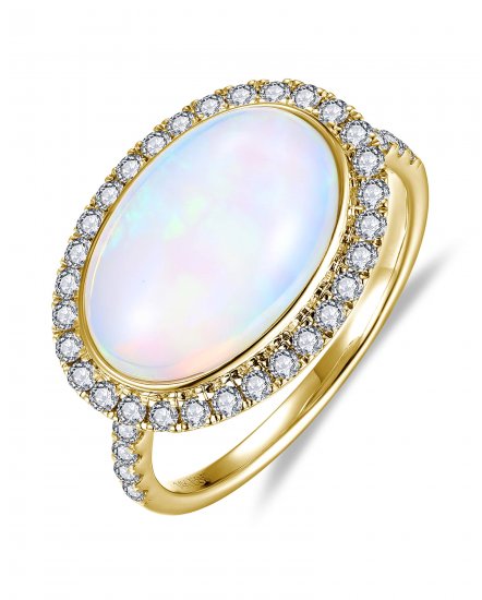 OVAL OPAL DIAMOND RING (TR6196)