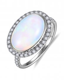OVAL OPAL DIAMOND RING (TR6196)