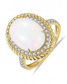 OVAL OPAL DIAMOND RING (TR6201)