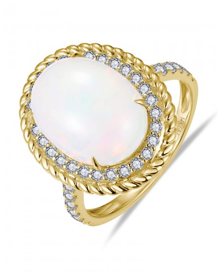 OVAL OPAL DIAMOND RING (TR6201)