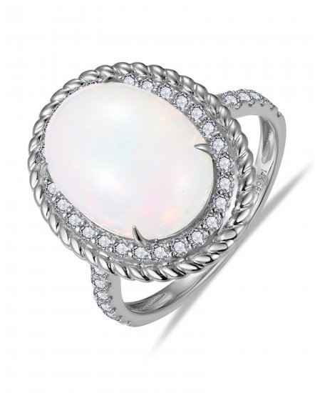 OVAL OPAL DIAMOND RING (TR6201)