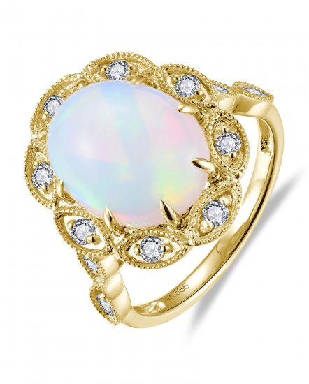 OVAL OPAL DIAMOND RING (TR6203)