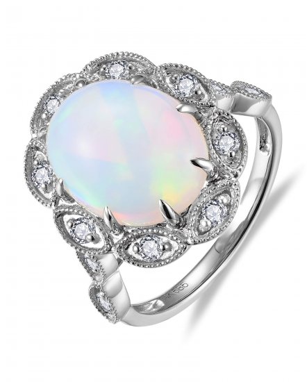 OVAL OPAL DIAMOND RING (TR6203)