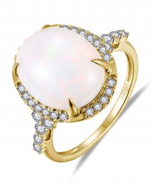 OVAL OPAL DIAMOND RING (TR6206)