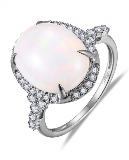 OVAL OPAL DIAMOND RING (TR6206)
