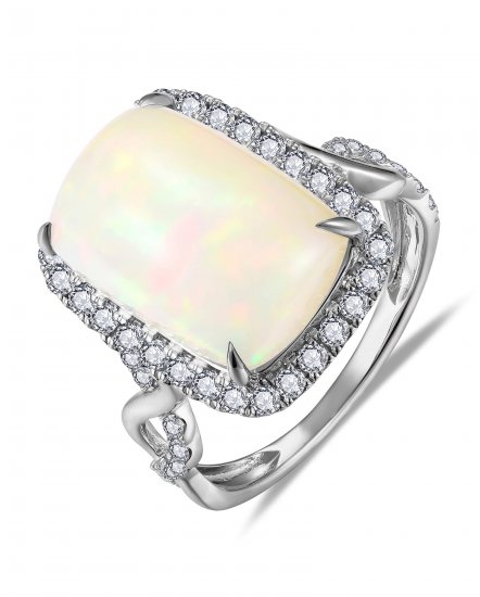 CUSHION OPAL DIAMOND RING (TR6207)