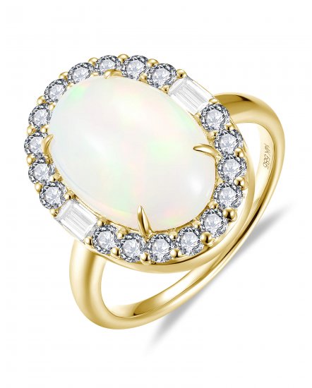 OVAL OPAL DIAMOND RING (TR6209)