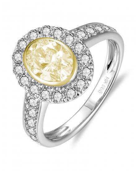 MULTI TONE OVAL DIAMOND ENGAGEMENT RING (TR6213)
