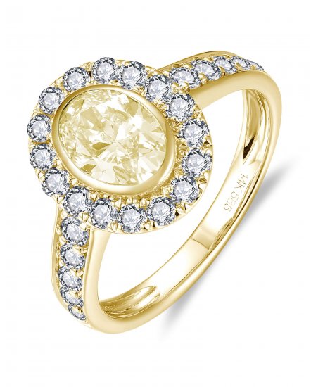 MULTI TONE OVAL DIAMOND ENGAGEMENT RING (TR6213)