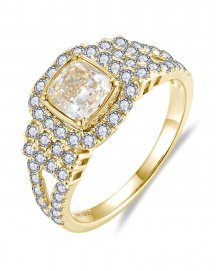 MULTI TONE CUSHION DIAMOND ENGAGEMENT RING (TR6250)
