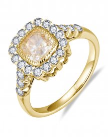 MULTI TONE CUSHION DIAMOND ENGAGEMENT RING (TR6255)