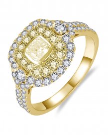 MULTI TONE CUSHION DIAMOND ENGAGEMENT RING (TR6256)