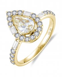MULTI TONE PEAR DIAMOND ENGAGEMENT RING (TR6257)