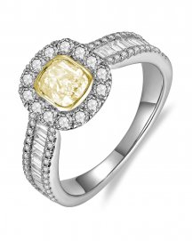 MULTI TONE CUSHION DIAMOND ENGAGEMENT RING (TR6262)