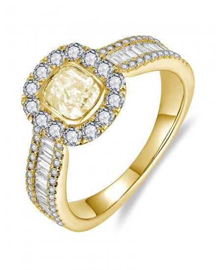 MULTI TONE CUSHION DIAMOND ENGAGEMENT RING (TR6262)