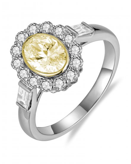 MULTI TONE OVAL DIAMOND ENGAGEMENT RING (TR6267)