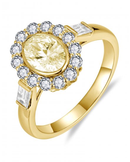 MULTI TONE OVAL DIAMOND ENGAGEMENT RING (TR6267)