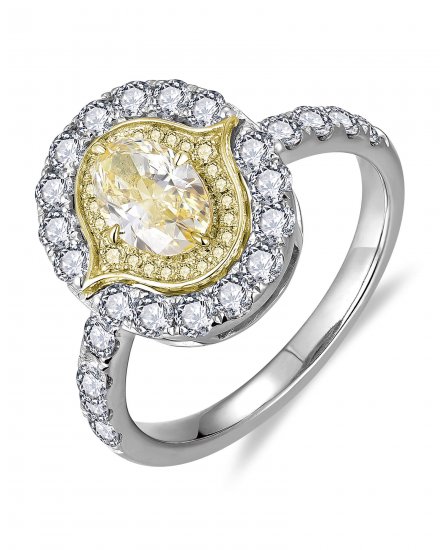 MULTI TONE OVAL DIAMOND ENGAGEMENT RING (TR6268)