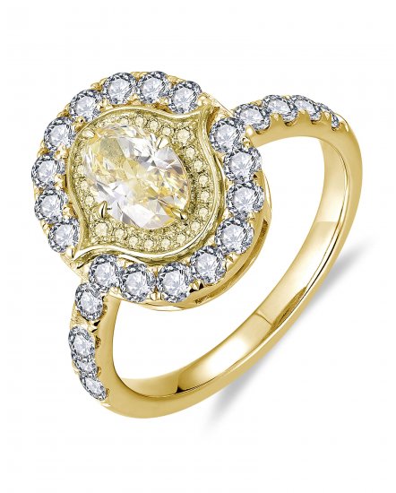 MULTI TONE OVAL DIAMOND ENGAGEMENT RING (TR6268)