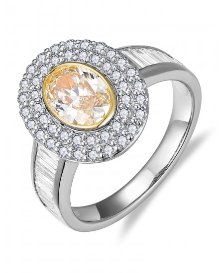 MULTI TONE OVAL DIAMOND ENGAGEMENT RING (TR6270)
