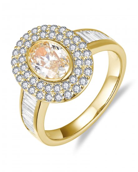 MULTI TONE OVAL DIAMOND ENGAGEMENT RING (TR6270)