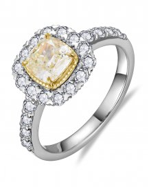 MULTI TONE CUSHION DIAMOND ENGAGEMENT RING (TR6271)