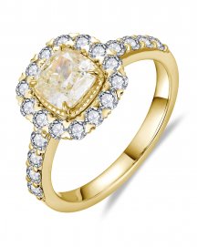 MULTI TONE CUSHION DIAMOND ENGAGEMENT RING (TR6271)