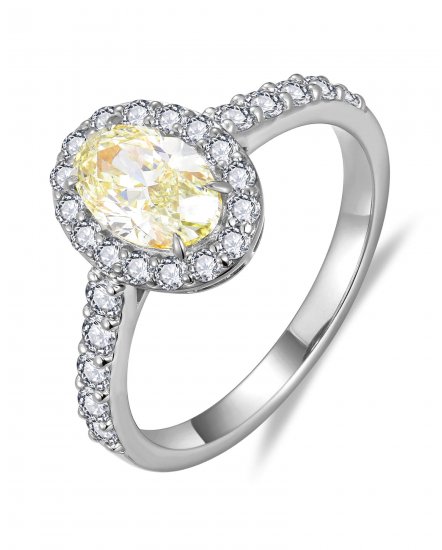 MULTI TONE OVAL DIAMOND ENGAGEMENT RING (TR6274)