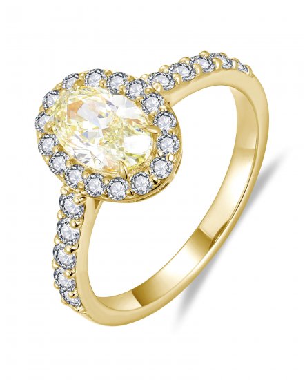 MULTI TONE OVAL DIAMOND ENGAGEMENT RING (TR6274)