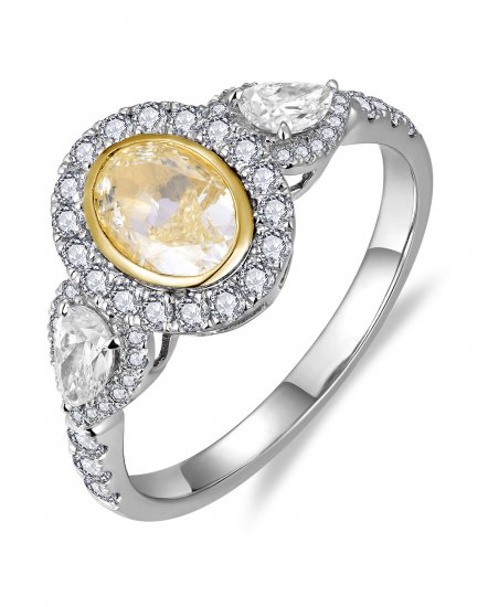 MULTI TONE OVAL DIAMOND ENGAGEMENT RING (TR6275)