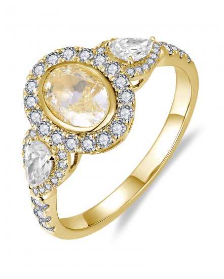 MULTI TONE OVAL DIAMOND ENGAGEMENT RING (TR6275)