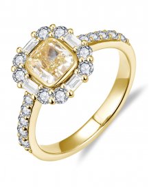 MULTI TONE CUSHION DIAMOND ENGAGEMENT RING (TR6276)