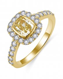 MULTI TONE CUSHION DIAMOND ENGAGEMENT RING (TR6277)