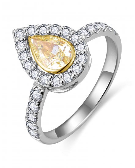 MULTI TONE PEAR DIAMOND ENGAGEMENT RING (TR6279)