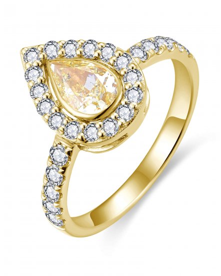 MULTI TONE PEAR DIAMOND ENGAGEMENT RING (TR6279)