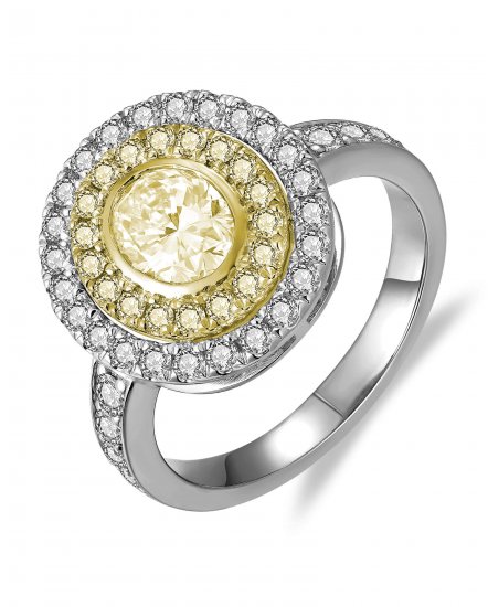 MULTI TONE OVAL DIAMOND ENGAGEMENT RING (TR6281)