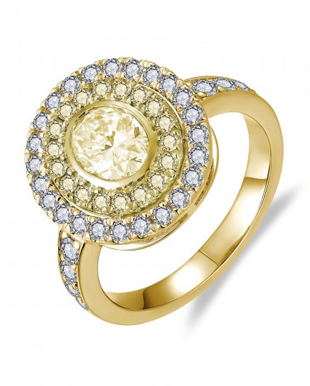 MULTI TONE OVAL DIAMOND ENGAGEMENT RING (TR6281)