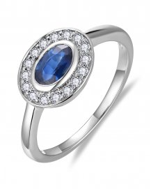 OVAL SAPPHIRE DIAMOND RING (TR6321)