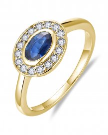 OVAL SAPPHIRE DIAMOND RING (TR6321)