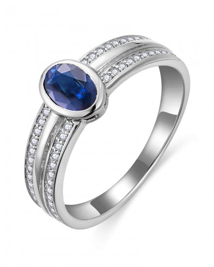 OVAL SAPPHIRE DIAMOND RING (TR6322)