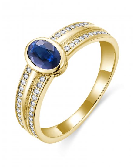 OVAL SAPPHIRE DIAMOND RING (TR6322)