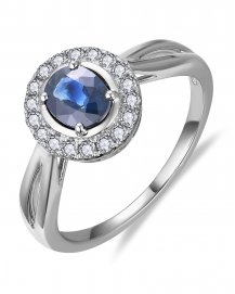 OVAL SAPPHIRE DIAMOND RING (TR6323)