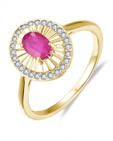 OVAL RUBY DIAMOND RING (TR6324)