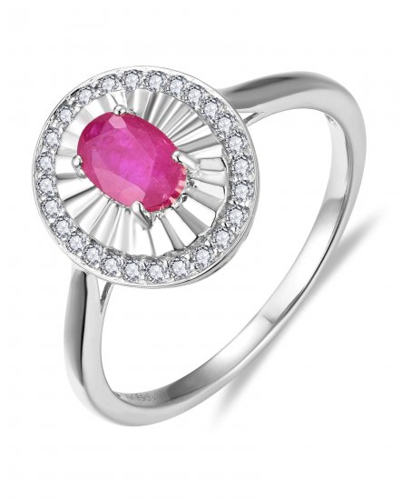 OVAL RUBY DIAMOND RING (TR6324)